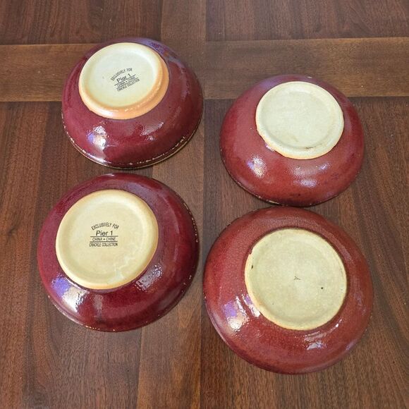 Pier 1 Crackle Collection Cereal / Soup Bowls Set Of 4 - Picture 8 of 9